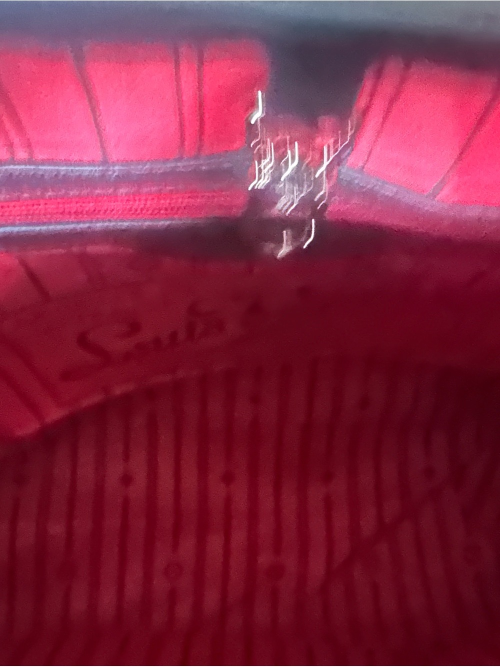Black Monogram Tote with Red Interior - Picture 6 of 10